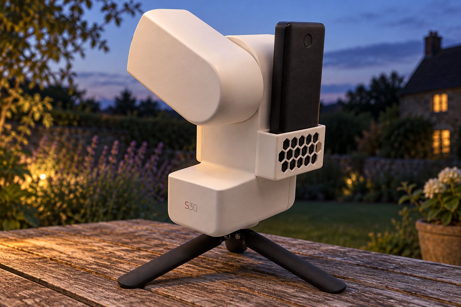 Seestar S30 with clip-on holder